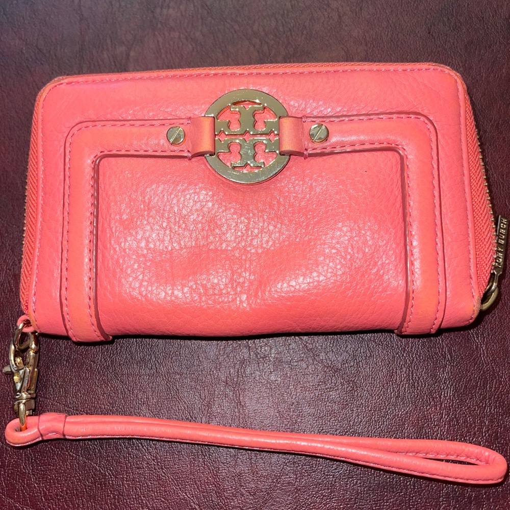 Tory Burch Small Zip Around Orange